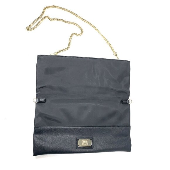 Geox Three Way Convertible Clutch Fold Over Shoulder Crossbody Bag - Black - Picture 8 of 15